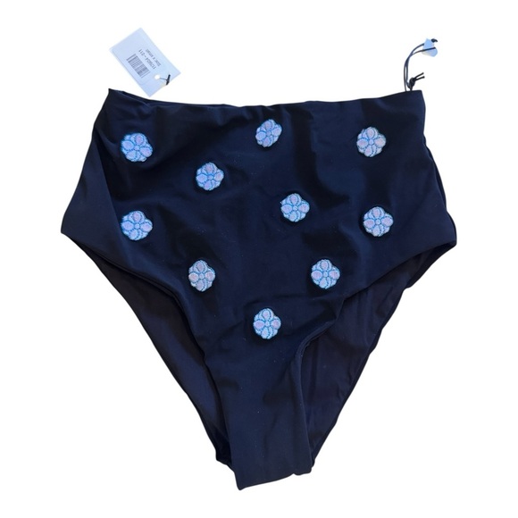 ANEMONE High Waisted Embroidered Cheeky Bottom - Black Floral NWT - Picture 2 of 7